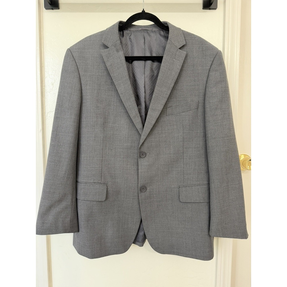 Mantoni Men's Blazer 100% Virgin Wool Super  140's Classic Gray Sports Coat 42S
